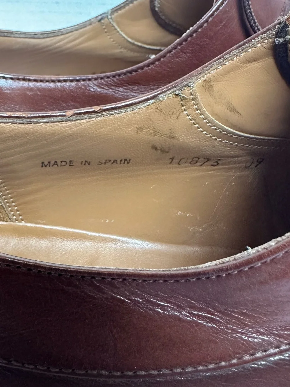 Melzan Men’s Whiskey Brown Lace Up Spilt Front Almond Toe Shoes- Size 11